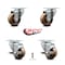 Service Caster 3 Inch High Temp Phenolic Wheel Swivel Top Plate Caster Set with 2 Brakes SCC SCC-20S314-PHSHT-2-TLB-2 - alternate 5